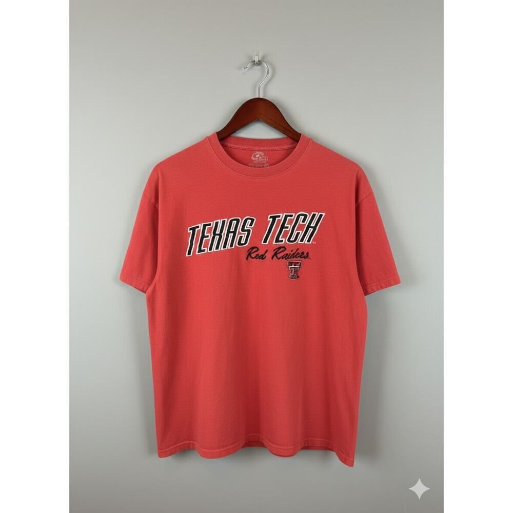 Vintage Texas Tech Red Raiders Embroidered SS Red Shirt T-Shirt Tee XXL